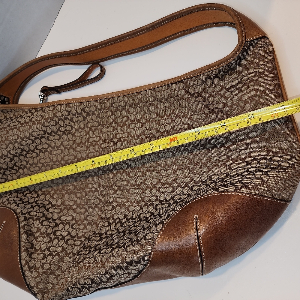 Coach Hobo Signature Canvas Bag W Leather Trim 6618 - Picture 4 of 14